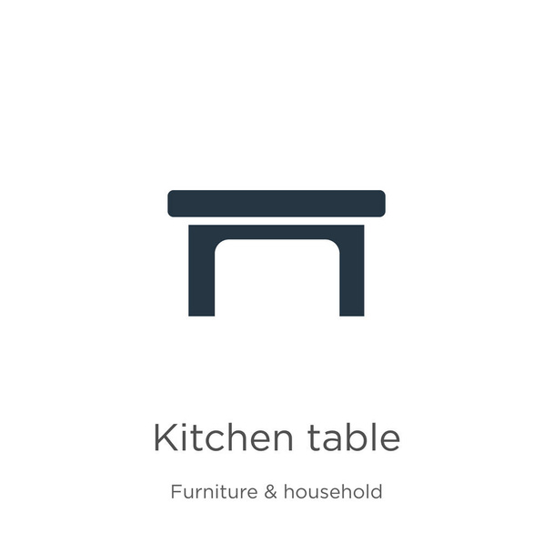 Вектор значка кухонного столу. Модний плоский кухонний стіл значок з меблів і домашньої колекції ізольовані на білому тлі. Векторна ілюстрація може бути використана для веб- та мобільного графічного дизайну, логотипу
, - Вектор, зображення