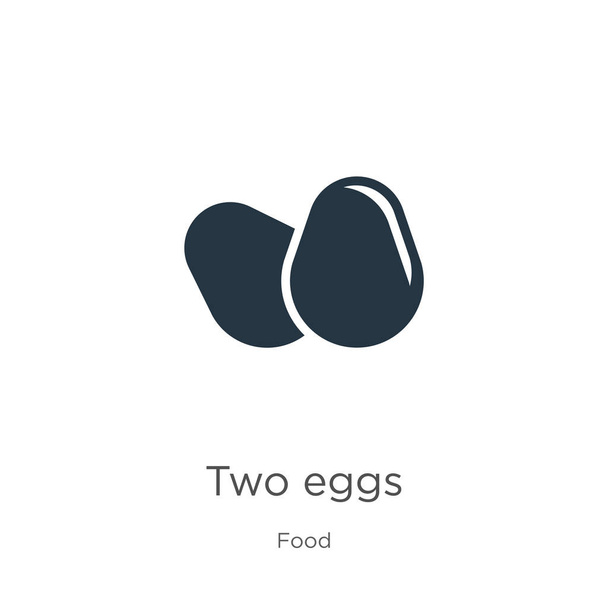 2個の卵アイコンベクトル白い背景に隔離された食品コレクションからトレンディフラット2個の卵アイコン。ベクターイラストは、ウェブやモバイルグラフィックデザイン、ロゴ、 eps10に使用できます。 - ベクター画像