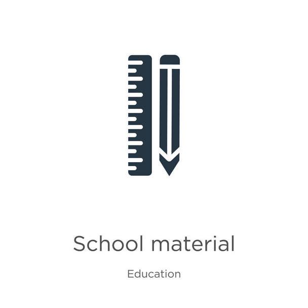 Σχολικό υλικό διάνυσμα. Μοντέρνο επίπεδο σχολικό υλικό εικονίδιο από την εκπαιδευτική συλλογή απομονωμένο σε λευκό φόντο. Εικονογράφηση διάνυσμα μπορεί να χρησιμοποιηθεί για web και κινητό γραφικό σχεδιασμό, λογότυπο, eps10 - Διάνυσμα, εικόνα