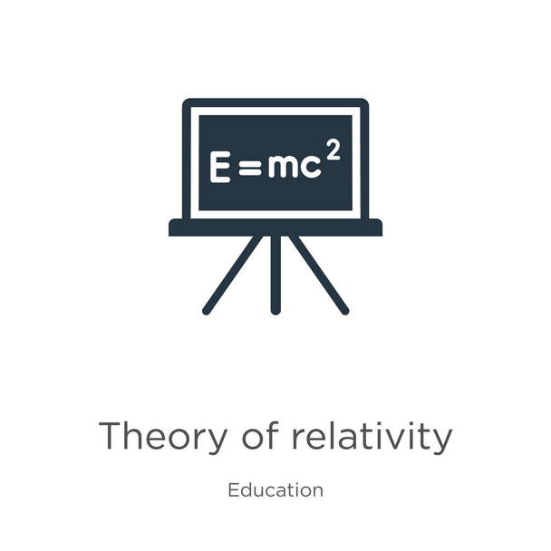 Teorie vektoru relativity. Módní plochá teorie relativity ikony ze sbírky vzdělání izolované na bílém pozadí. Vektorové ilustrace lze použít pro web a mobilní grafický design, logo, - Vektor, obrázek