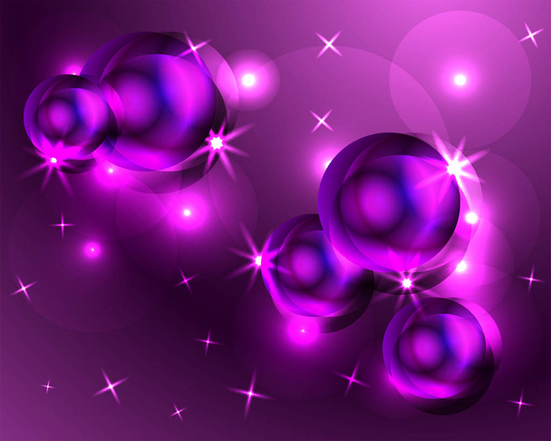 Abstract dark purple background with bokeh defocused lights - Vector, imagen