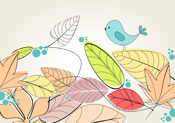 Bonito outono pássaro ilustração
 - Vetor, Imagem
