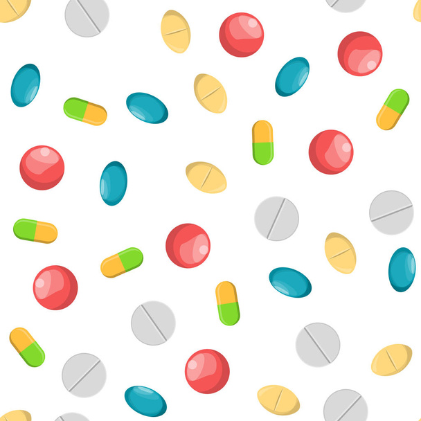 Patrón de vector de píldora médica. Adorno sin costuras, textura
 - Vector, Imagen