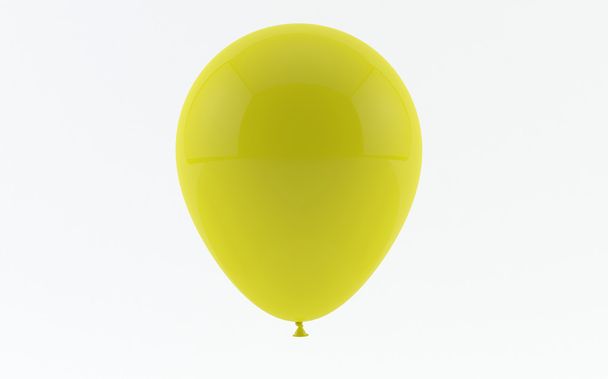 Sarı balon üzerinde beyaz izole - Fotoğraf, Görsel