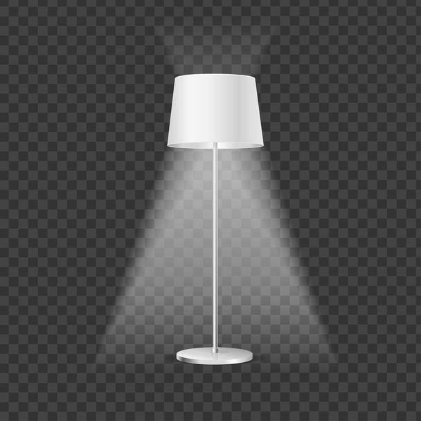 Realistic Detailed 3d Illuminated Floor Lamp. Vector - Vector, Image