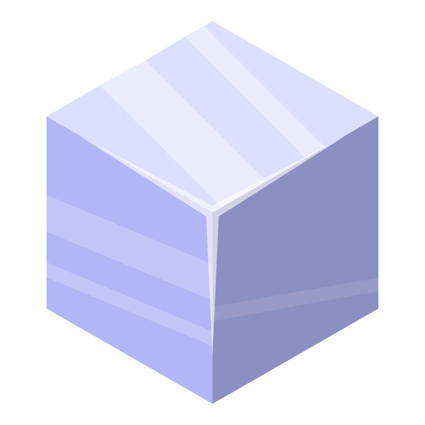 Ice cube icon, isometric style - Vector, imagen