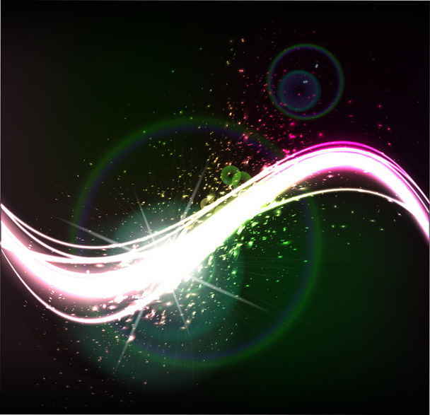 Abstract background - waves and circles - Vector, Image