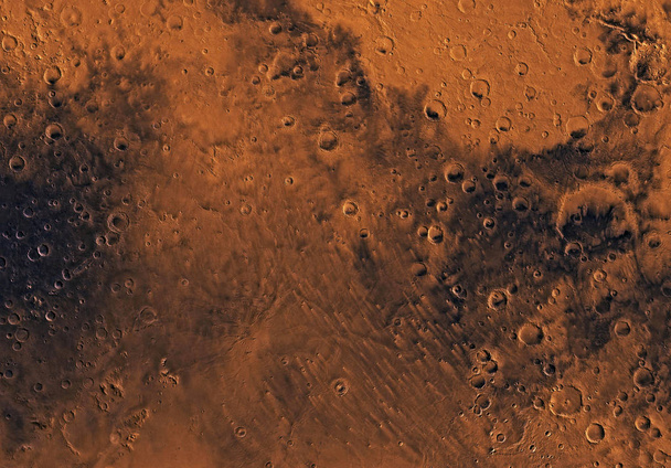 火星のデジタル画像モザイクは、 Mc-22四角形の色と合併した。この画像の構成要素は - 写真・画像
