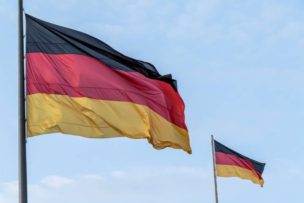Niemiecka flaga narodowa. Republika Federalna Niemiec, De - Zdjęcie, obraz