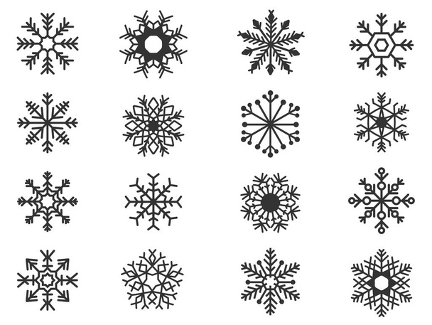 Gran conjunto de vacaciones de diseño copos de nieve aislar sobre fondo blanco. Ilustración vectorial eps 10
. - Vector, Imagen