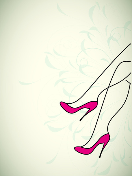 beautiful legs heels vector - Vector, imagen