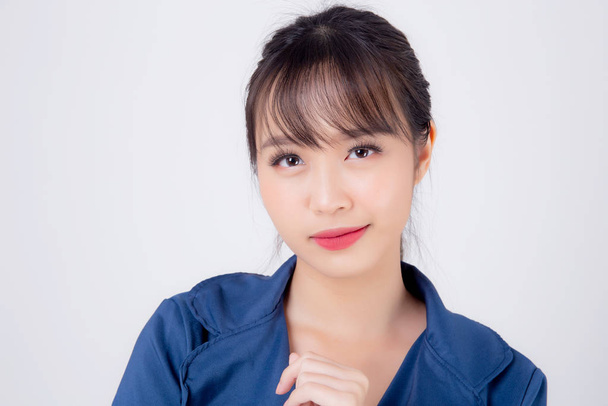 piękny portret młody biznes Azji kobieta stoi z conf - Zdjęcie, obraz