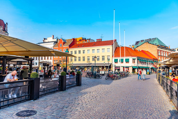 MALMO, SWEDEN, APRIL 24, 2019: View of Lila torg square in Malmo - Foto, afbeelding