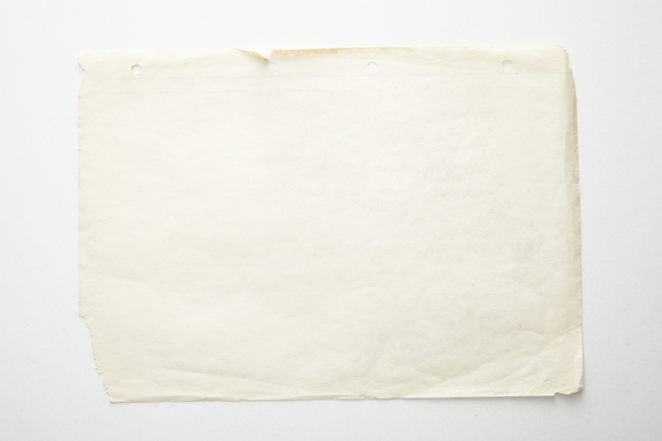 top view of empty vintage paper on white background - Photo, Image