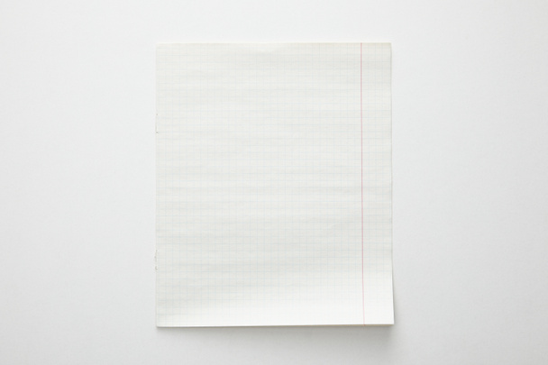 vista superior da folha de papel vazia no fundo branco
 - Foto, Imagem
