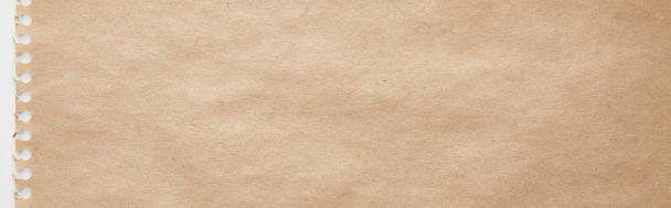 top view of empty craft paper texture, panoramic shot - Zdjęcie, obraz