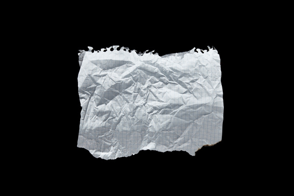 vista superior de papel blanco vacío arrugado aislado en negro
 - Foto, imagen