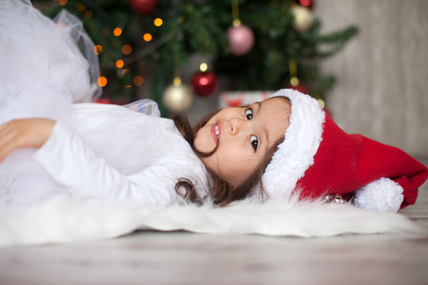 Christmas portrait of a little girl - Fotó, kép