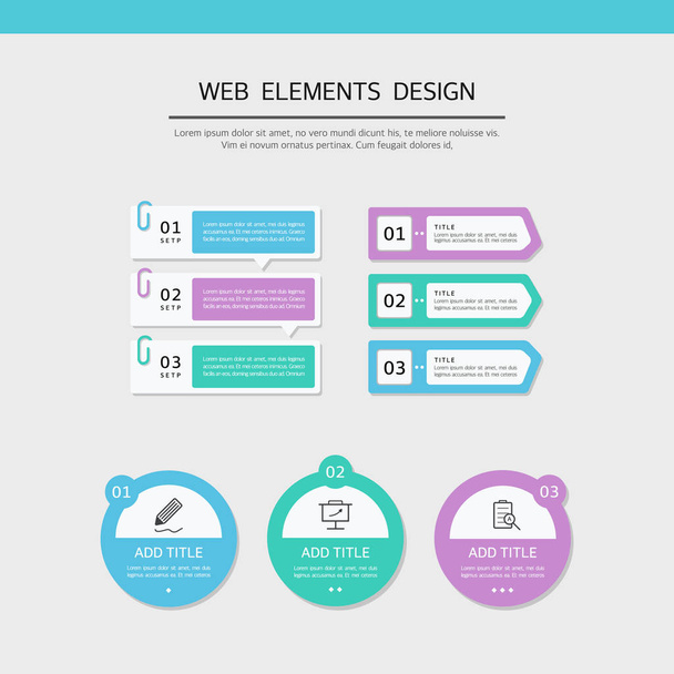 Egyszerű web elem design készlet - Vektor, kép