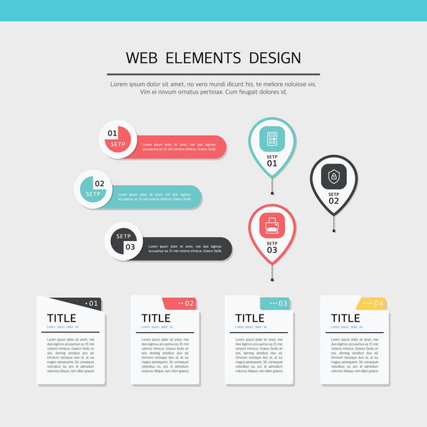 Простий набір дизайну веб-елементів
 - Вектор, зображення