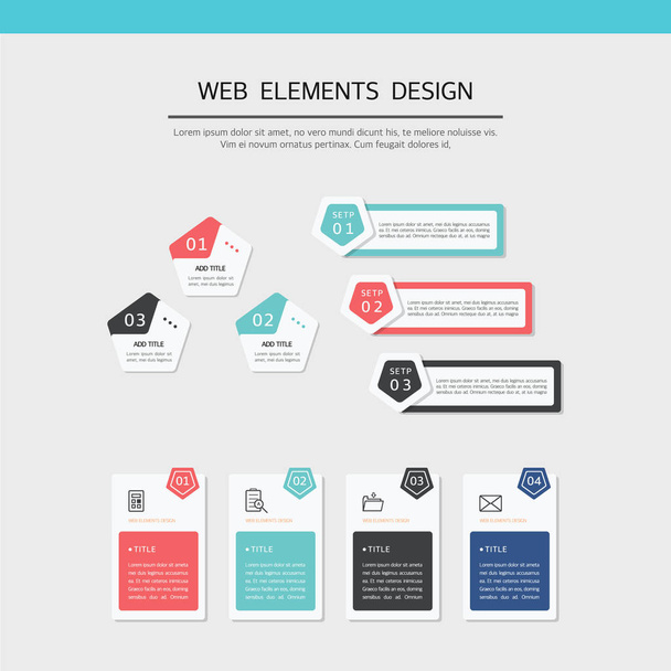 einfaches Web-Element-Design-Set - Vektor, Bild