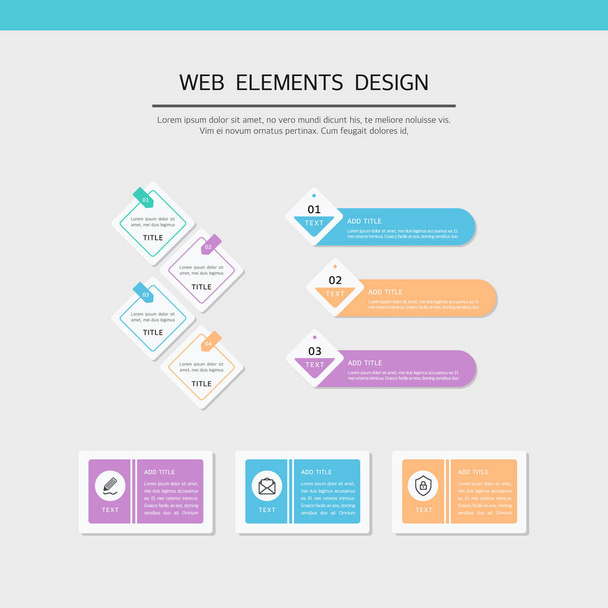 Prosty zestaw do projektowania elementów webowych - Wektor, obraz