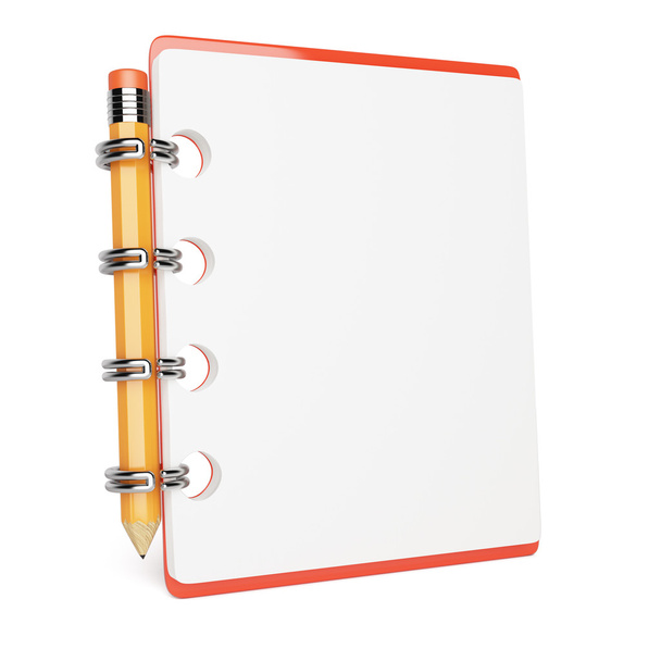 blank notepad and pencil - Φωτογραφία, εικόνα