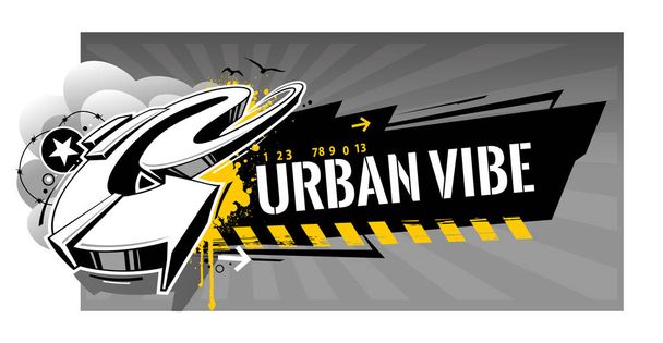 Urban Graffiti Vector Banner - Вектор, зображення