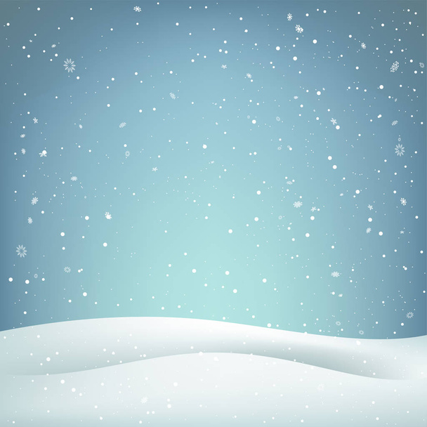 Winter snow falling Christmas temlate - Vector, Image