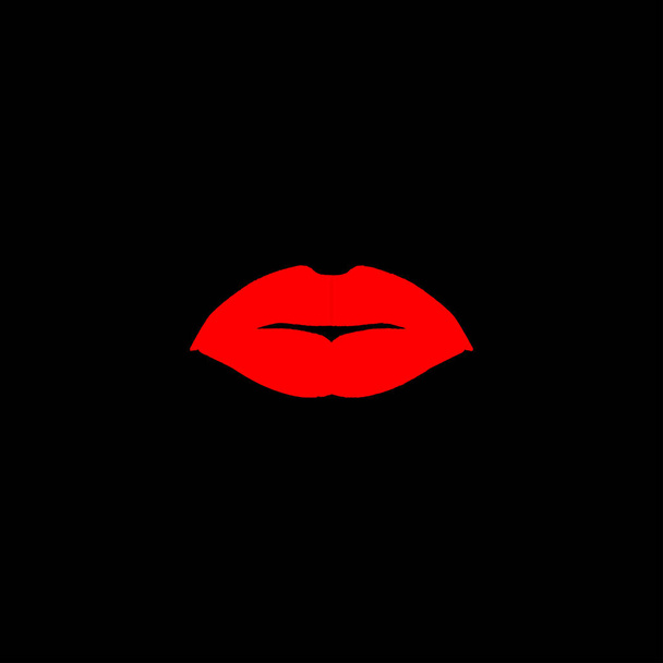Lipstick całujący usta - Wektor, obraz