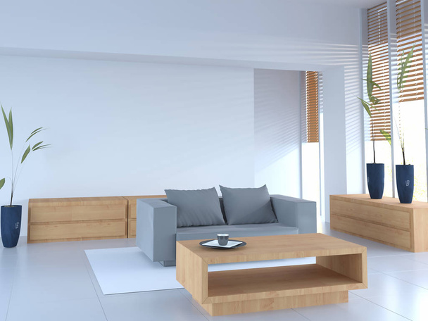 3D-Rendering moderner Wohnzimmer für Ideen-Attrappen - Foto, Bild