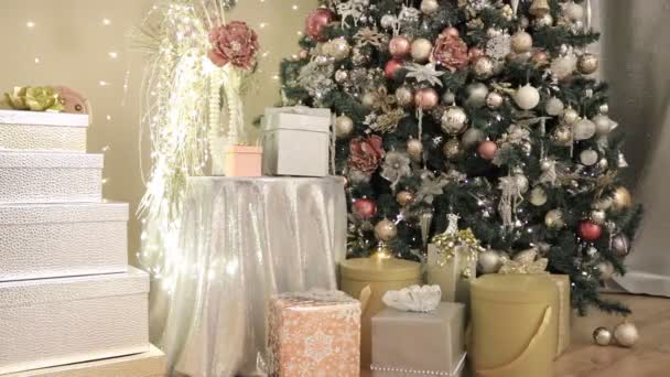 cadeaux enveloppés sous l'arbre de Noël
  - Séquence, vidéo