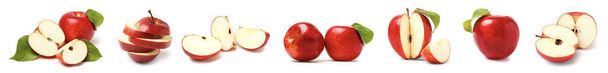 Набір свіжих яблук на білому тлі
 - Фото, зображення
