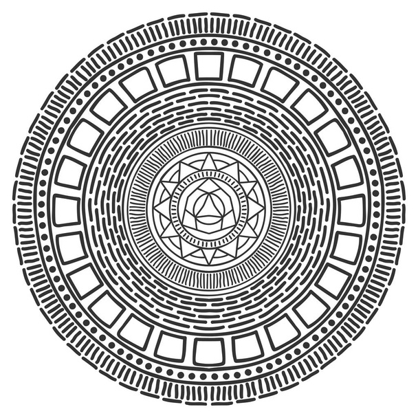 Mandala patroon zwart-wit. Vector mystieke achtergrond. - Vector, afbeelding