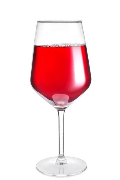 Glass with tasty wine on white background - Foto, Imagem