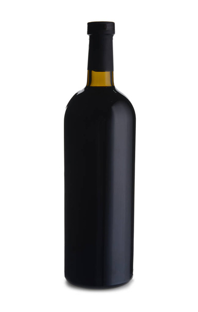 Bottle of tasty wine on white background - Фото, изображение