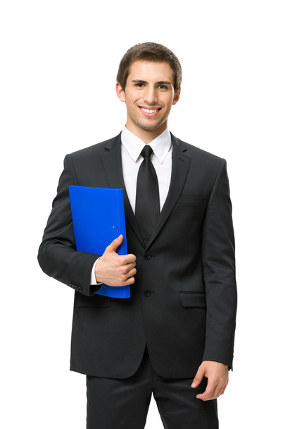 Half-length portrait of businessman with folder - Фото, изображение