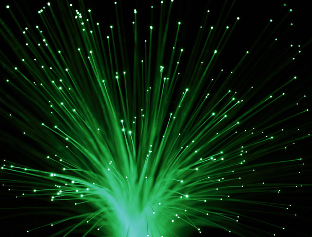 bunch of Fiber Optic dynamic flying from deep - Photo, Image