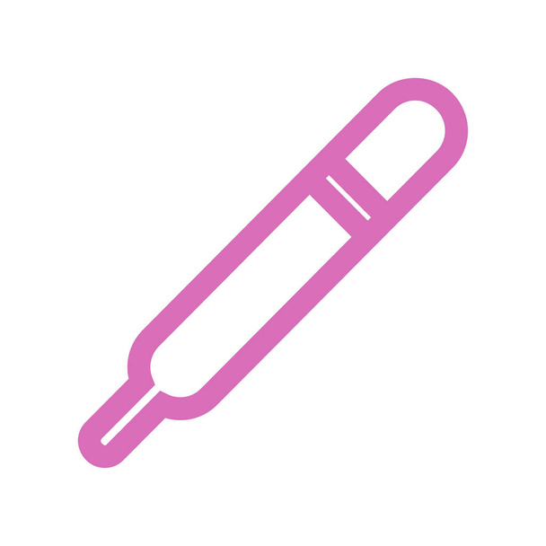 Prueba de embarazo positiva icono vector lineal rosa
 - Vector, Imagen