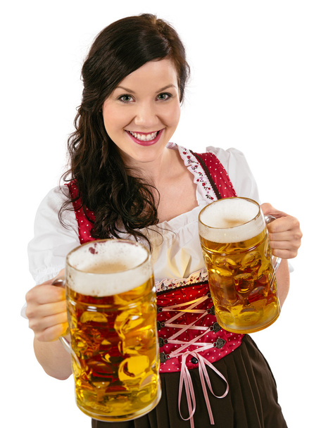 Gorgeous Oktoberfest waitress with beer - Photo, Image