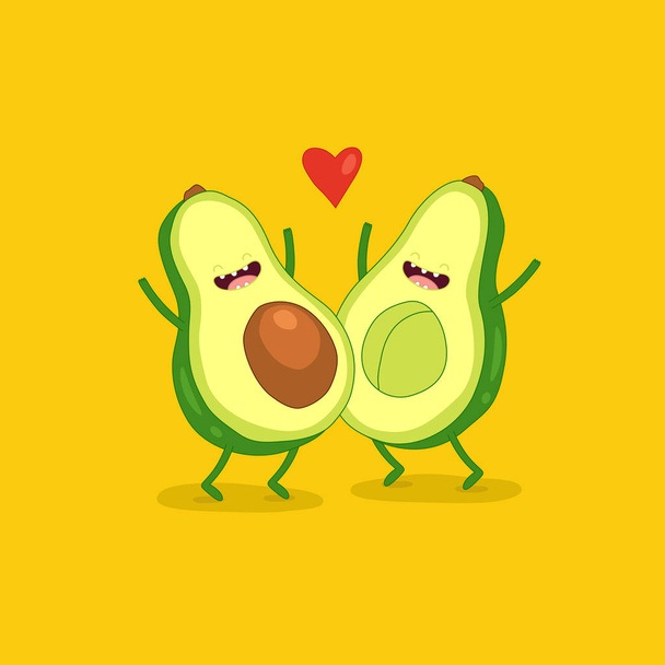 Авокадо занимаются любовью на ярко-желтой заднице
 - Вектор,изображение