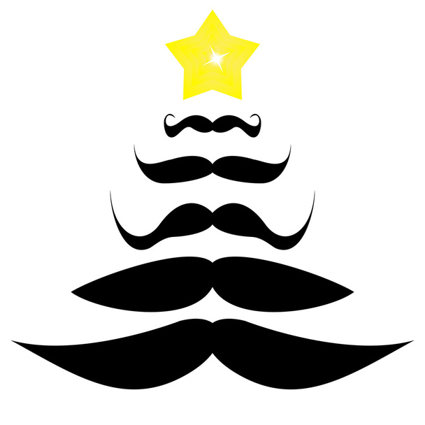 Forma de un árbol de Navidad bigotes
 - Vector, imagen