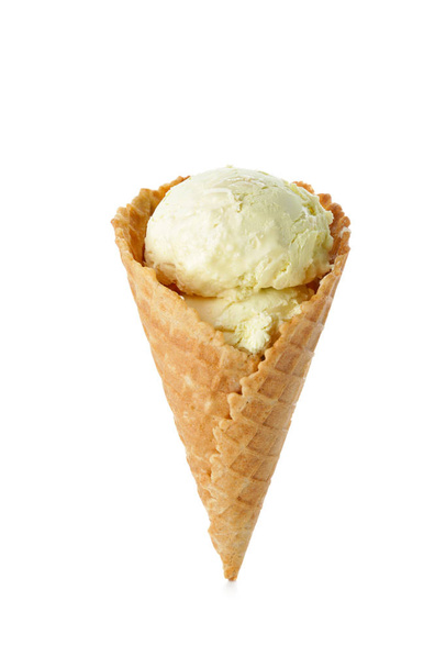 Sweet tasty ice-cream on white background - Фото, изображение