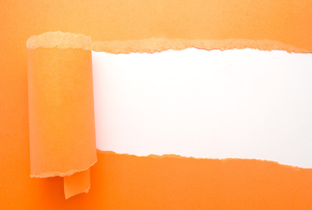 Orange lacerated paper for your illustrations - Foto, imagen