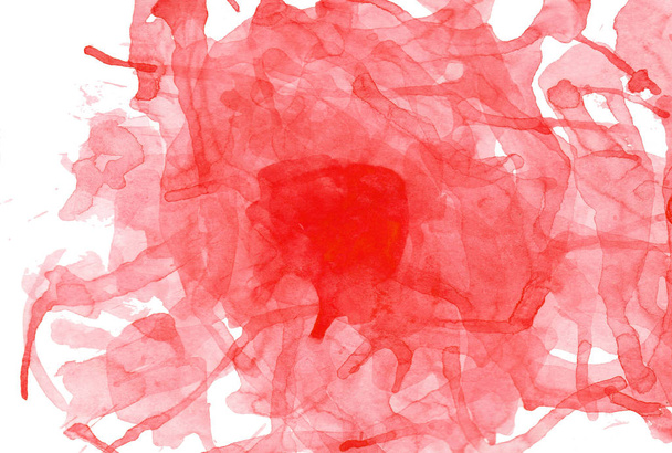 Watercolor red texture, spots and splashes. Design for weddings, - Foto, afbeelding