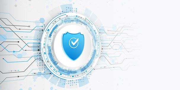 Safety and confidential data protection. Future cyber technology web services for business and internet project. - Vetor, Imagem