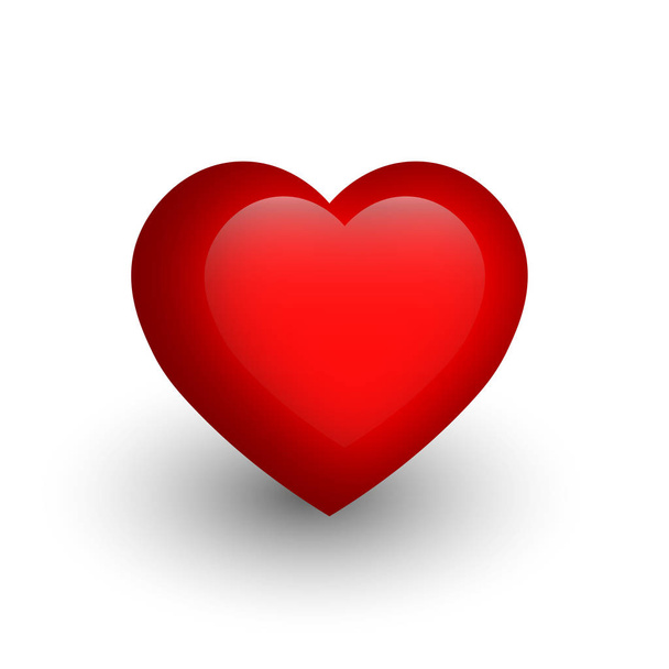 Piros szív fényes hatással. A szerelem és a Szent Valentin nap szimbóluma. 3d vektor illusztráció - Vektor, kép