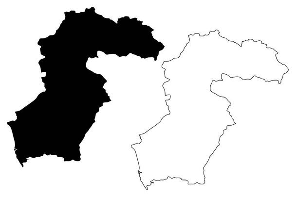 Samegrelo-Zemo Svaneti region (Gruzie - země, správní divize Gruzie) mapa vektorové ilustrace, čmáranice náčrt Samegrelo Zemo Svaneti ma - Vektor, obrázek