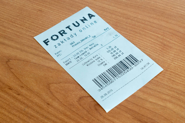Fortuna betting receipt. Esports betting. - Φωτογραφία, εικόνα