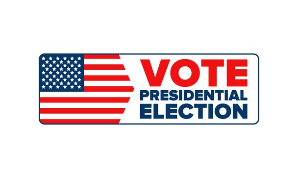 Elnöki választás 2020 az Egyesült Államokban. Szavazások napja, november 3. Mi, választások. Hazafias amerikai elem. Plakát, kártya, banner és háttér. Vektorillusztráció - Vektor, kép